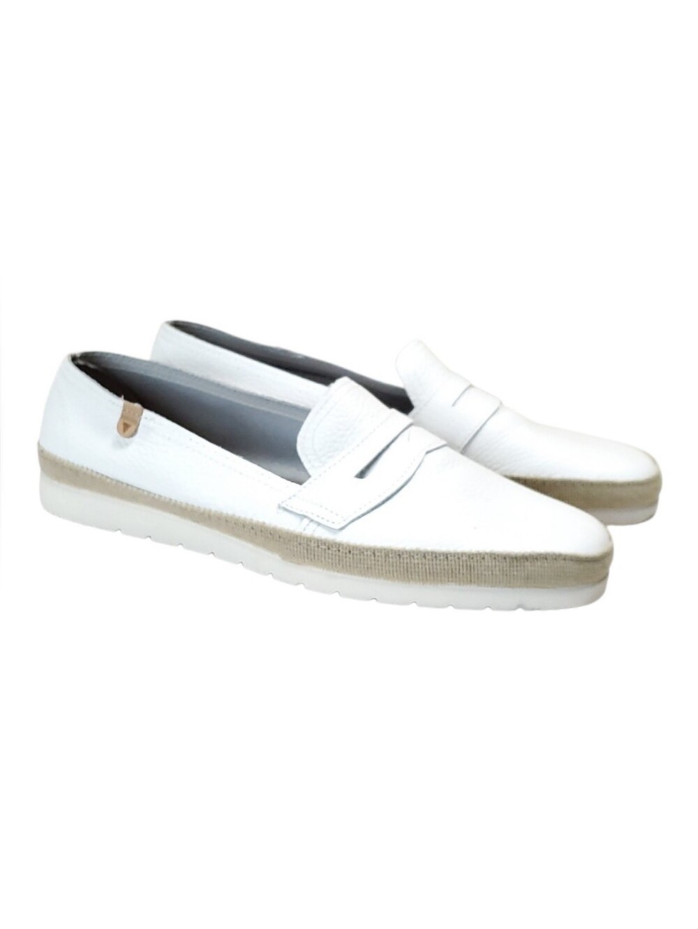 VERBENAS White Leather Nerea Loafer Comfort Mocassin Sz 41